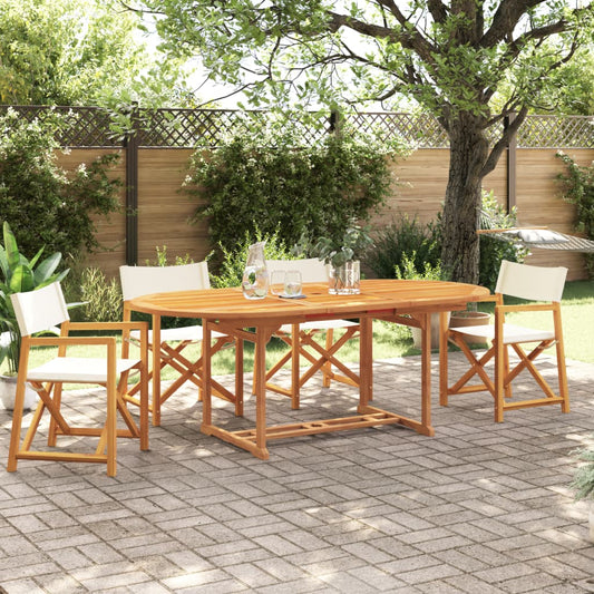 4 Piece Folding Chairs Cream White Fabric