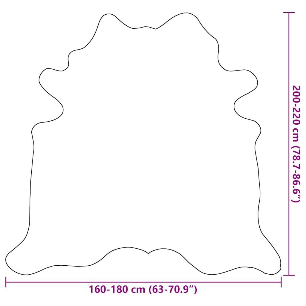 Real Cowhide Rug Brown and White 180x220 cm