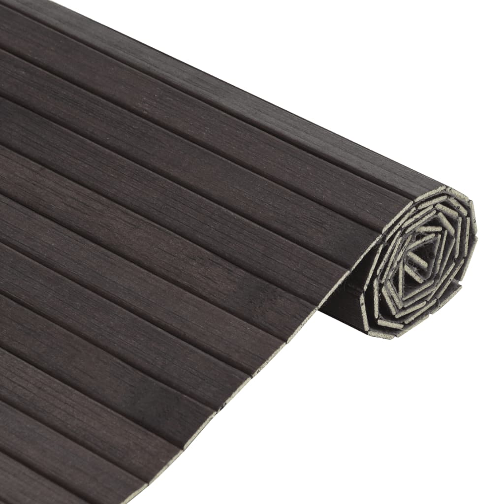 Rug Rectangular Dark Brown 60x200 cm Bamboo