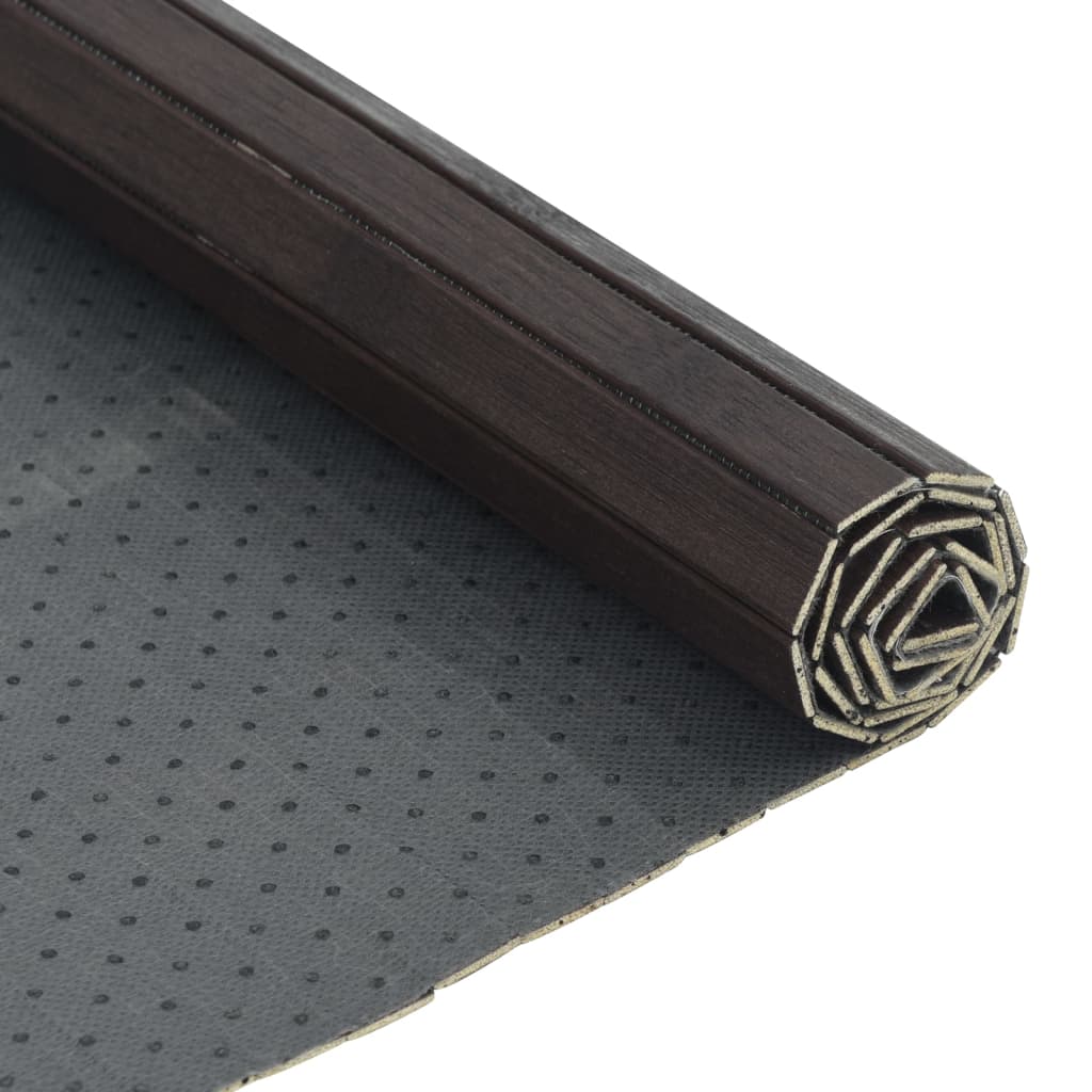 Rug Rectangular Dark Brown 60x200 cm Bamboo