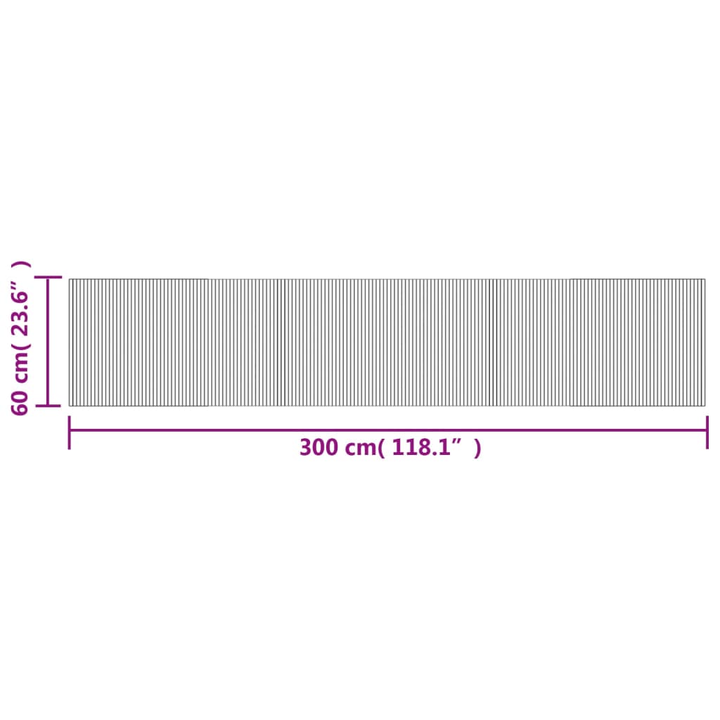 Rug Rectangular Dark Brown 60x300 cm Bamboo