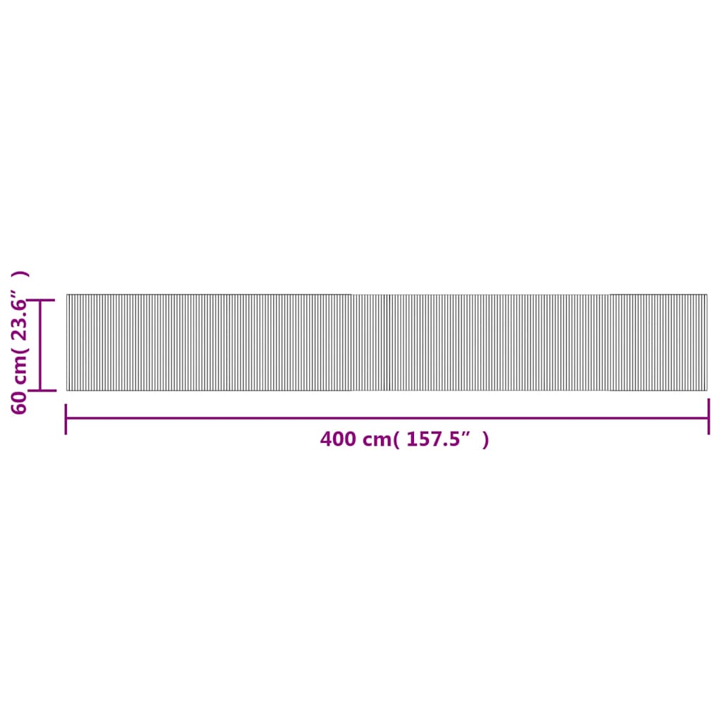 Rug Rectangular Brown 60x400 cm Bamboo