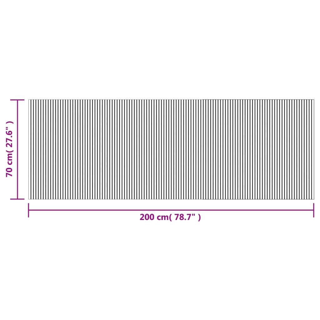 Rug Rectangular Grey 70x200 cm Bamboo
