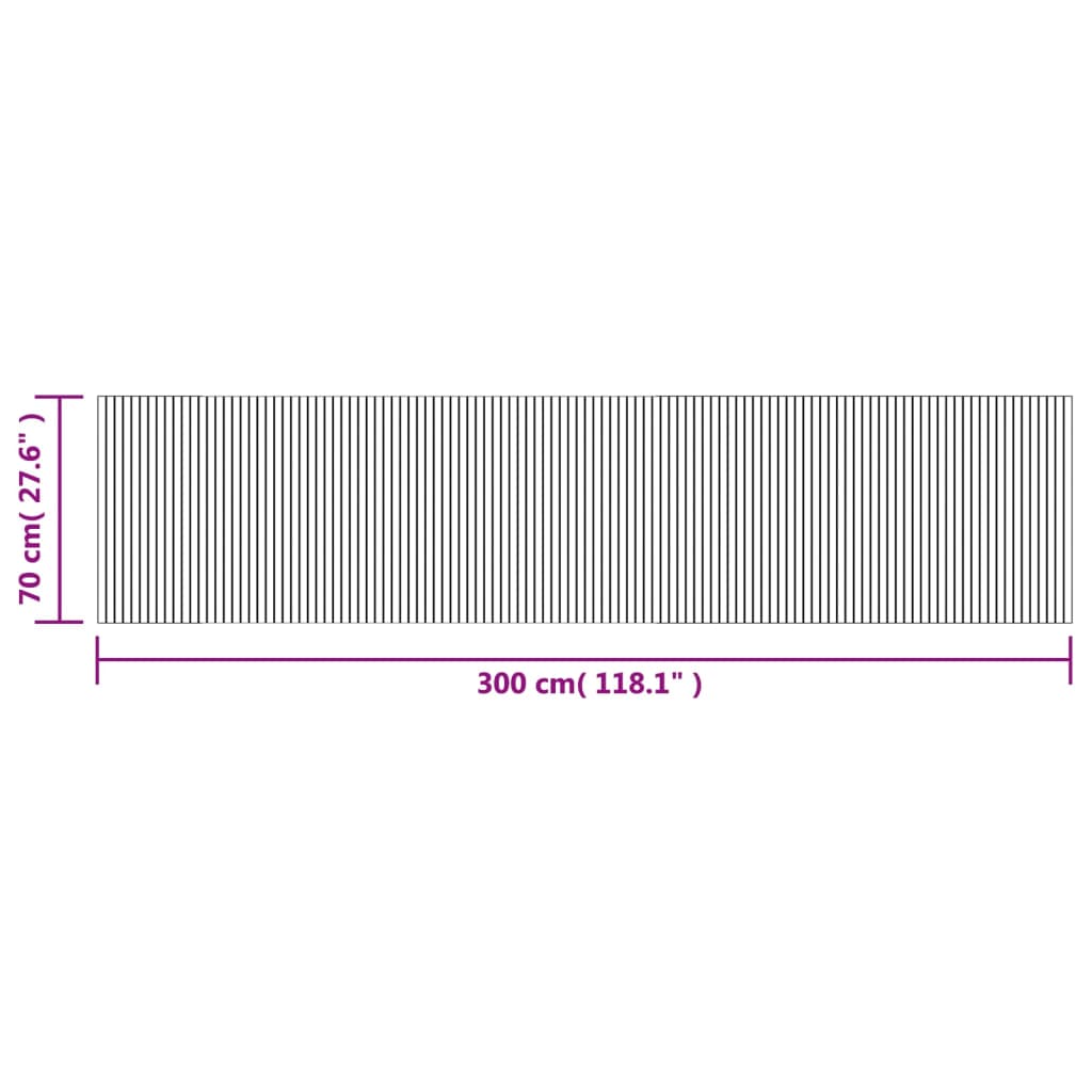 Rug Rectangular Grey 70x300 cm Bamboo