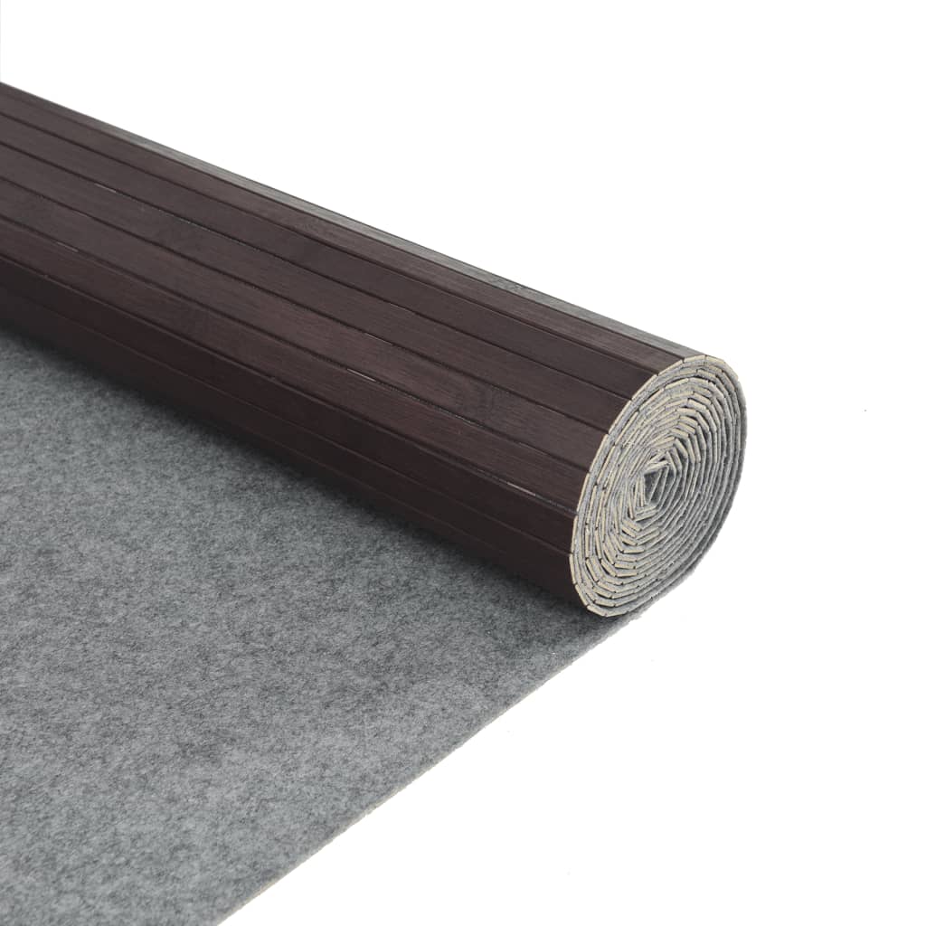 Rug Rectangular Dark Brown 80x200 cm Bamboo