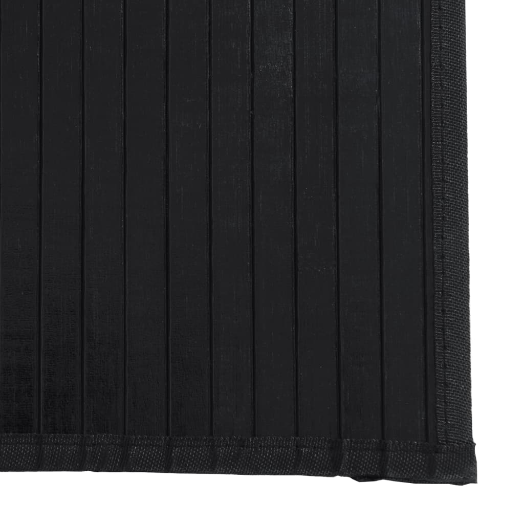 vidaXL Rug Rectangular Black70x200 cm Bamboo