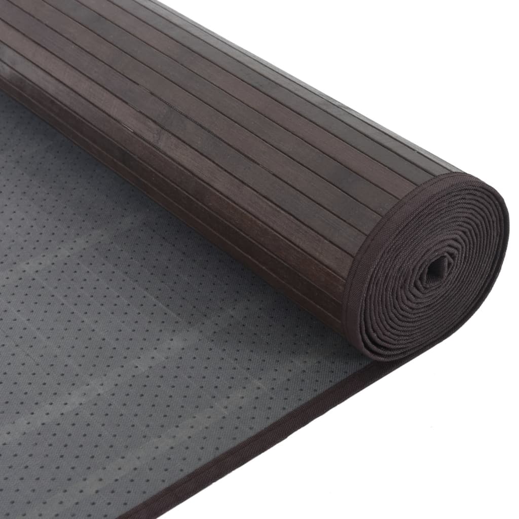 Rug Rectangular Dark Brown80x100 cm Bamboo