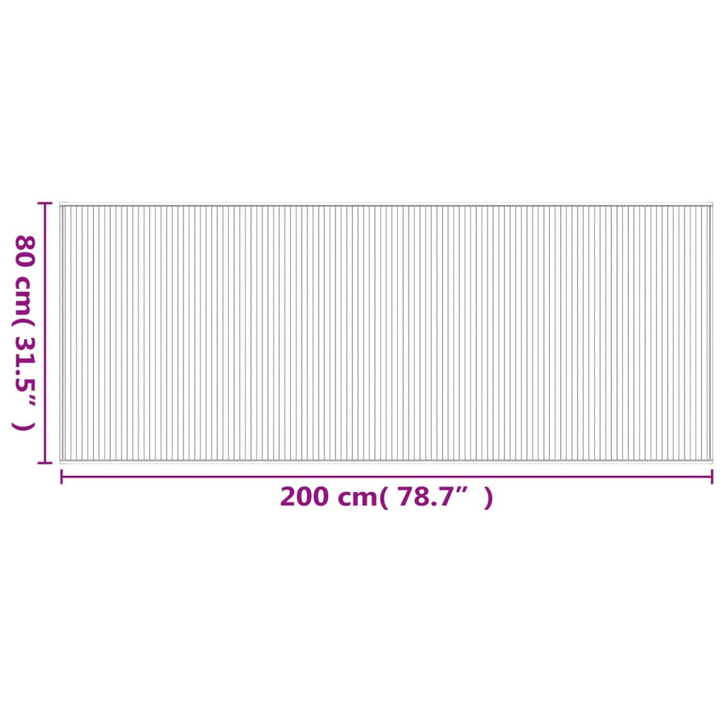 Rug Rectangular Black80x200 cm Bamboo