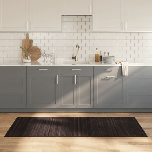 Rug Rectangular Dark Brown80x200 cm Bamboo