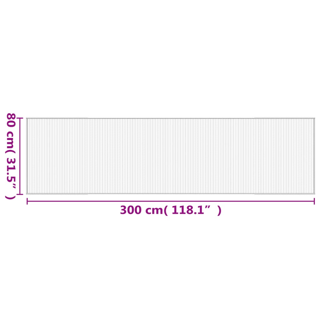 Rug Rectangular Black80x300 cm Bamboo