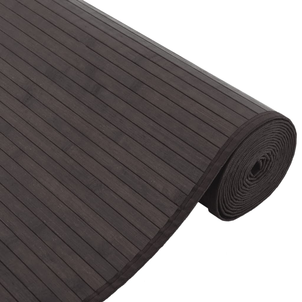 Rug Rectangular Dark Brown80x300 cm Bamboo
