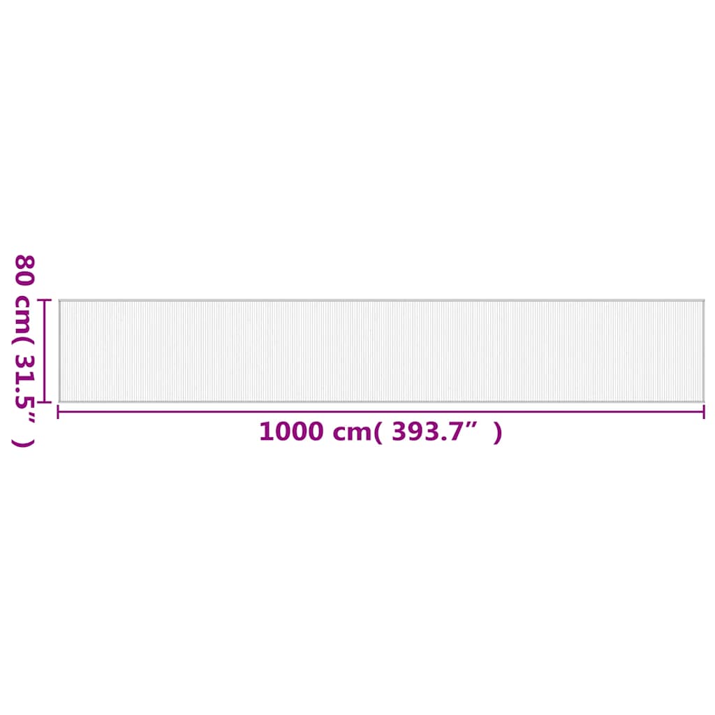 Rug Rectangular Dark Brown80x1000 cm Bamboo