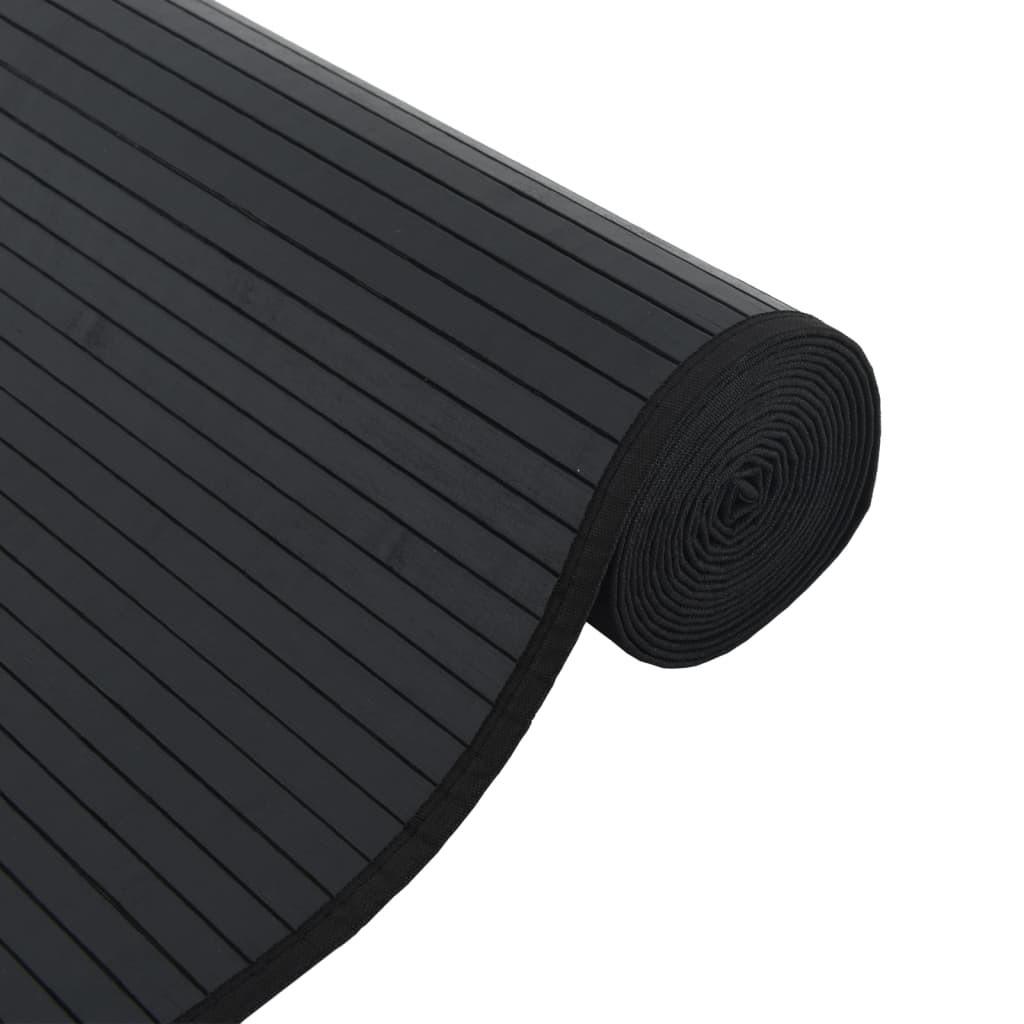 Rug Rectangular Black100x200 cm Bamboo
