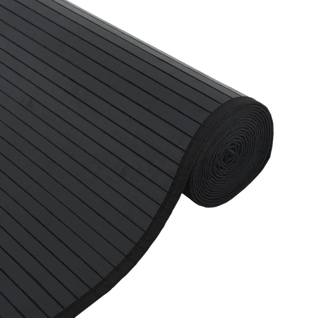 Rug Rectangular Black100x300 cm Bamboo