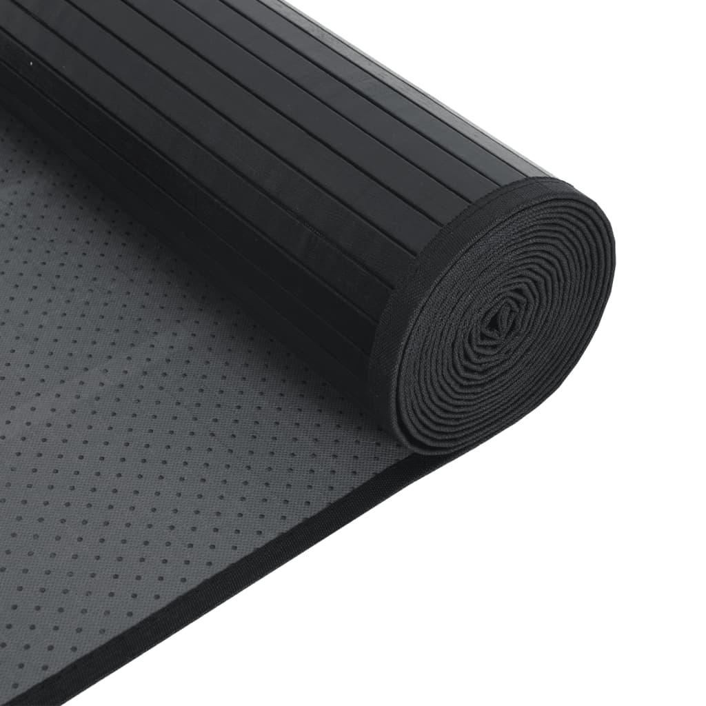 Rug Rectangular Black100x300 cm Bamboo
