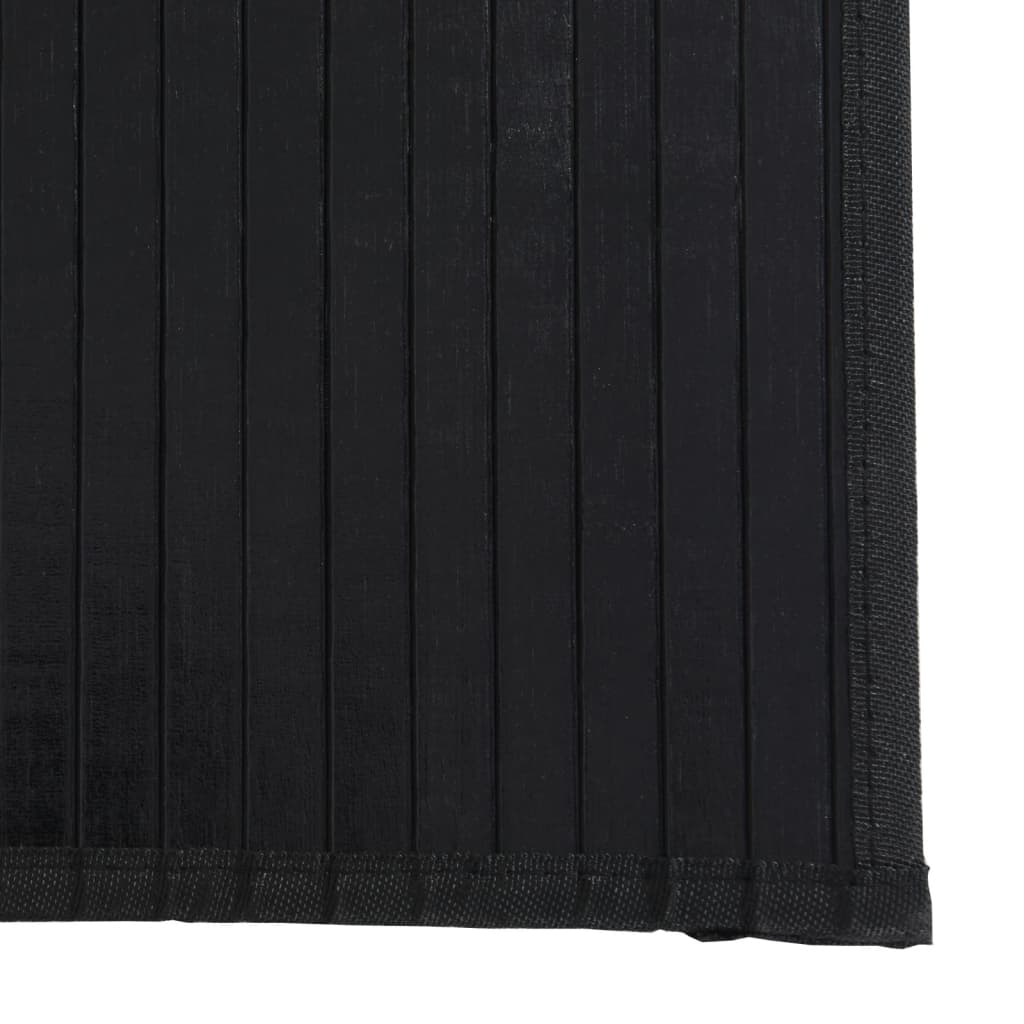 Rug Rectangular Black100x300 cm Bamboo