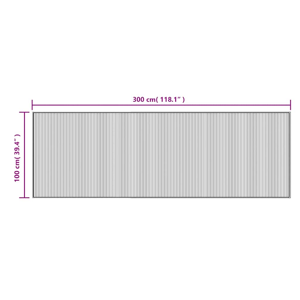 Rug Rectangular Brown100x300 cm Bamboo