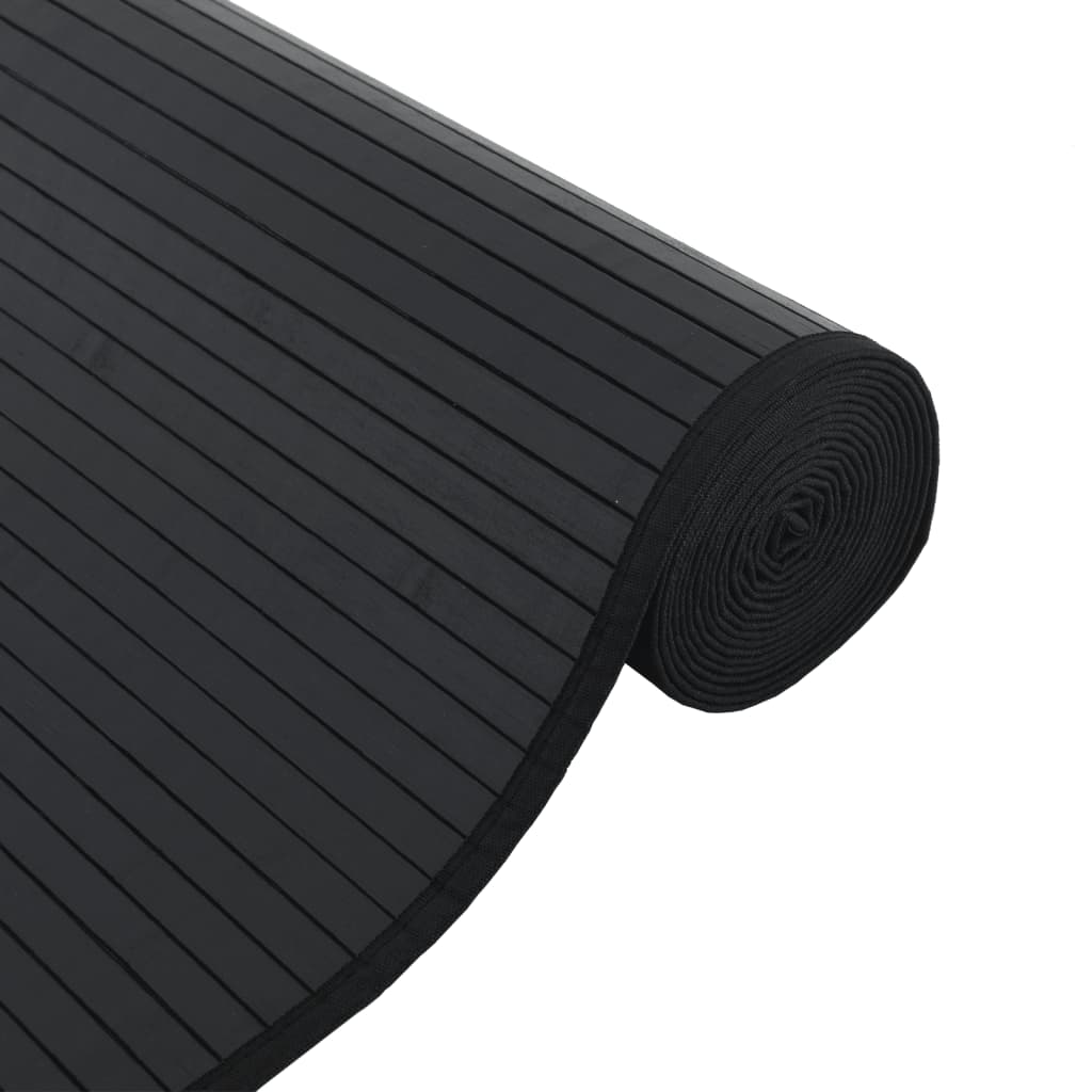 Rug Rectangular Black100x400 cm Bamboo