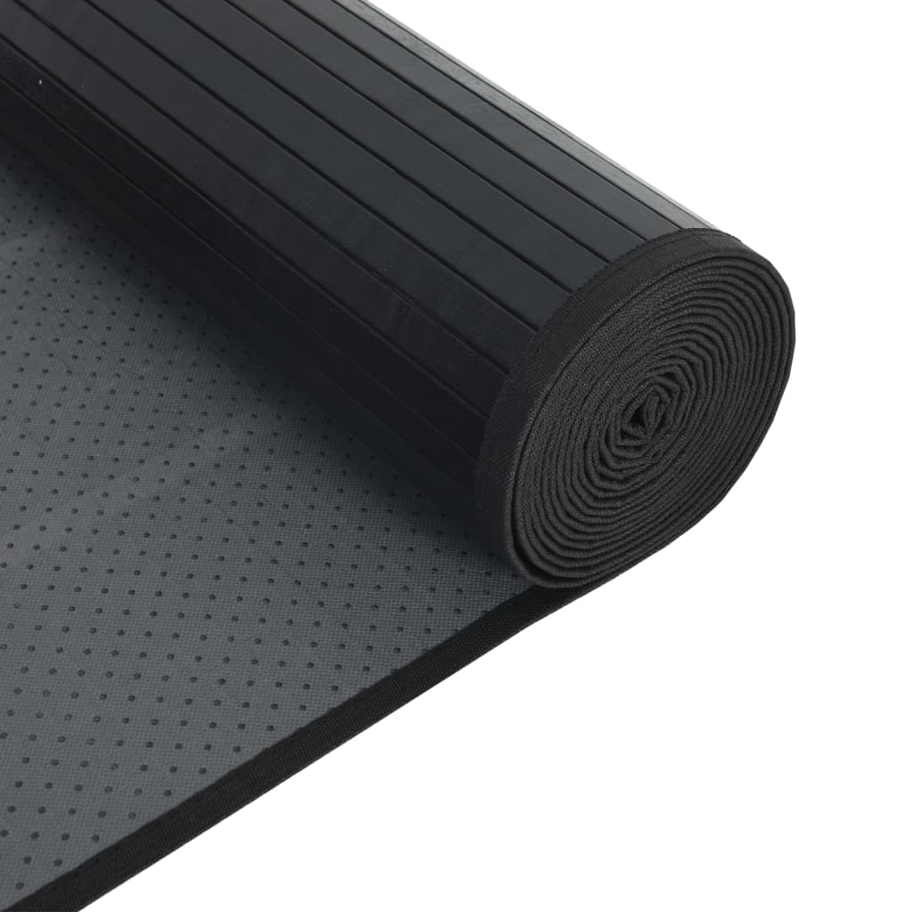 Rug Rectangular Black100x400 cm Bamboo