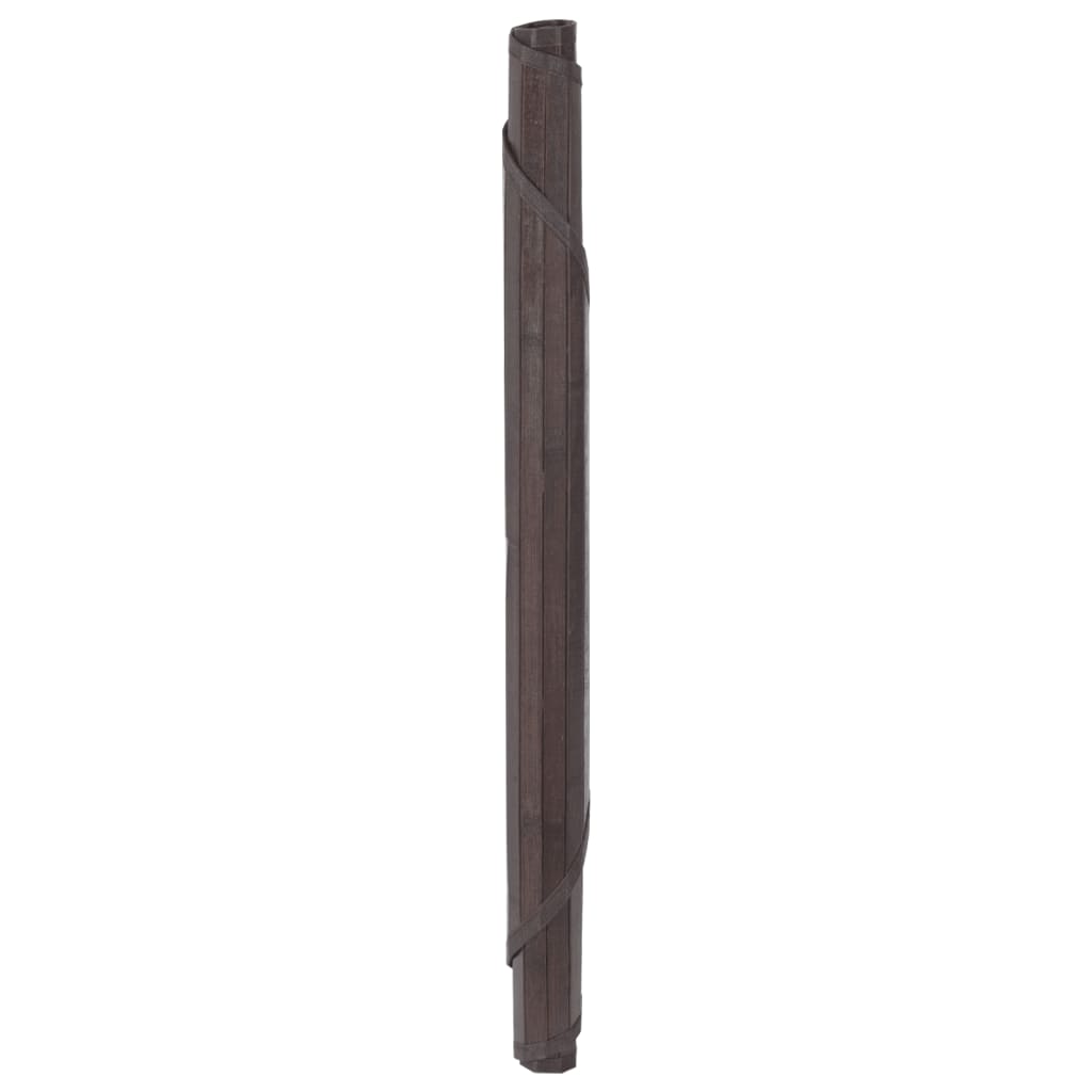 Rug Round Dark Brown80 cm Bamboo