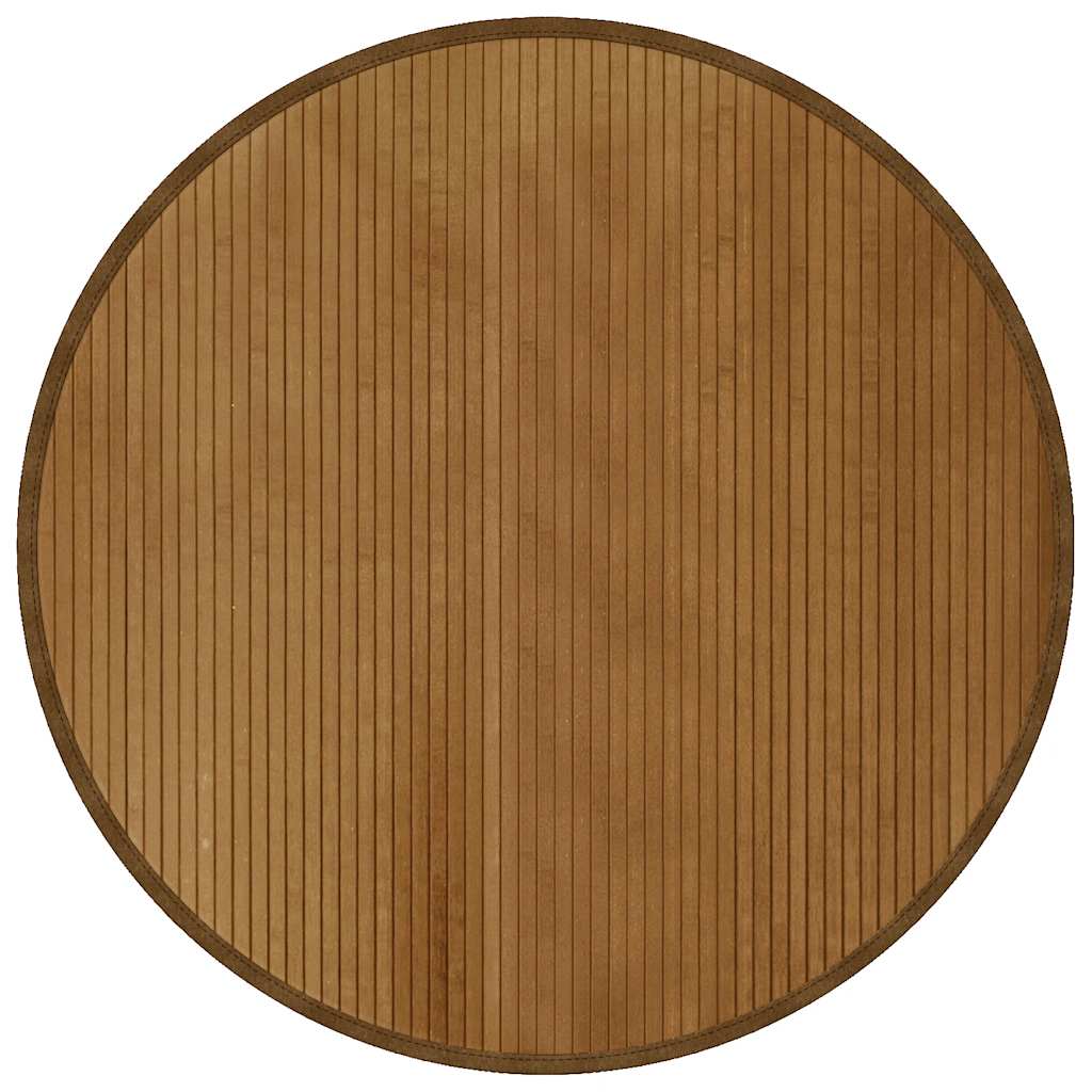 Rug Round Brown100 cm Bamboo