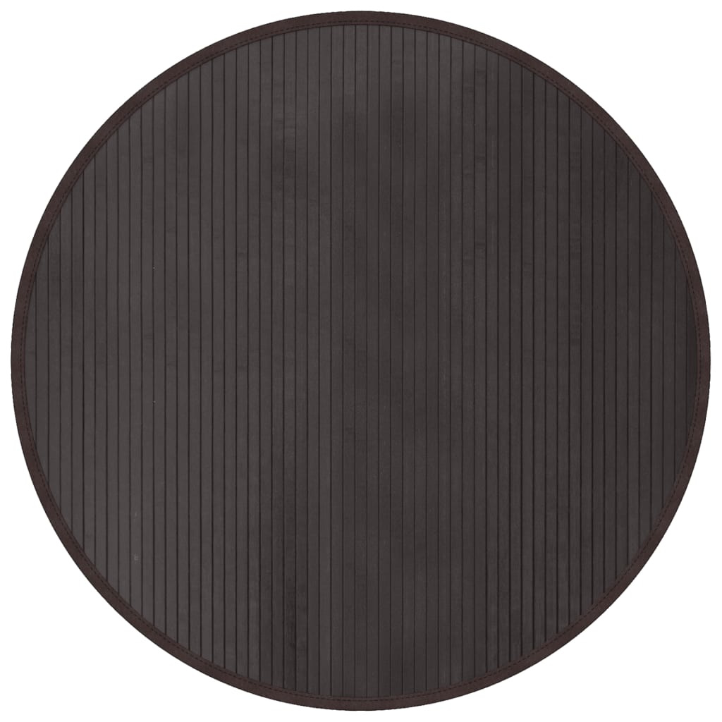 vidaXL Rug Round Dark Brown100 cm Bamboo