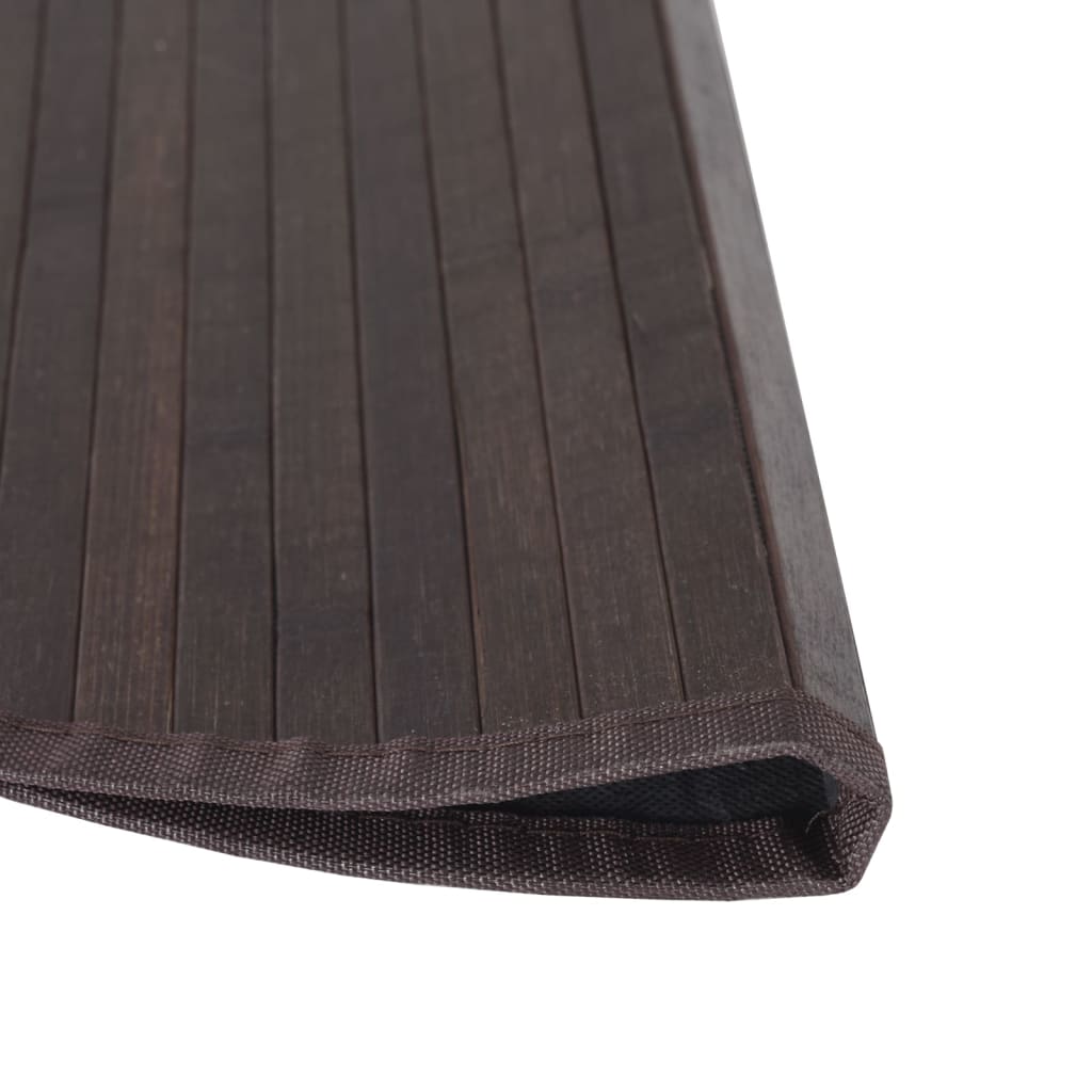 vidaXL Rug Round Dark Brown100 cm Bamboo