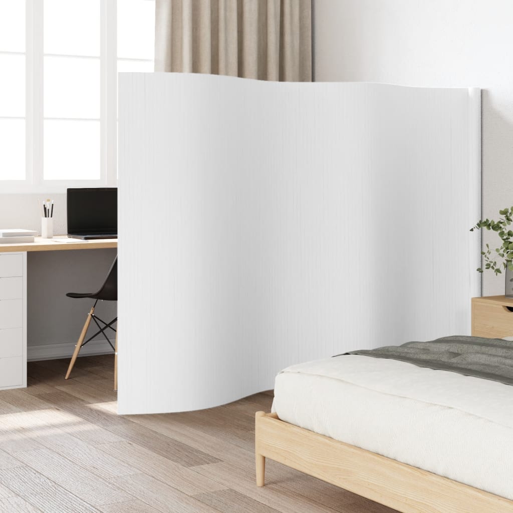 Room Divider White Width 400 cm Height 165 cm Bamboo