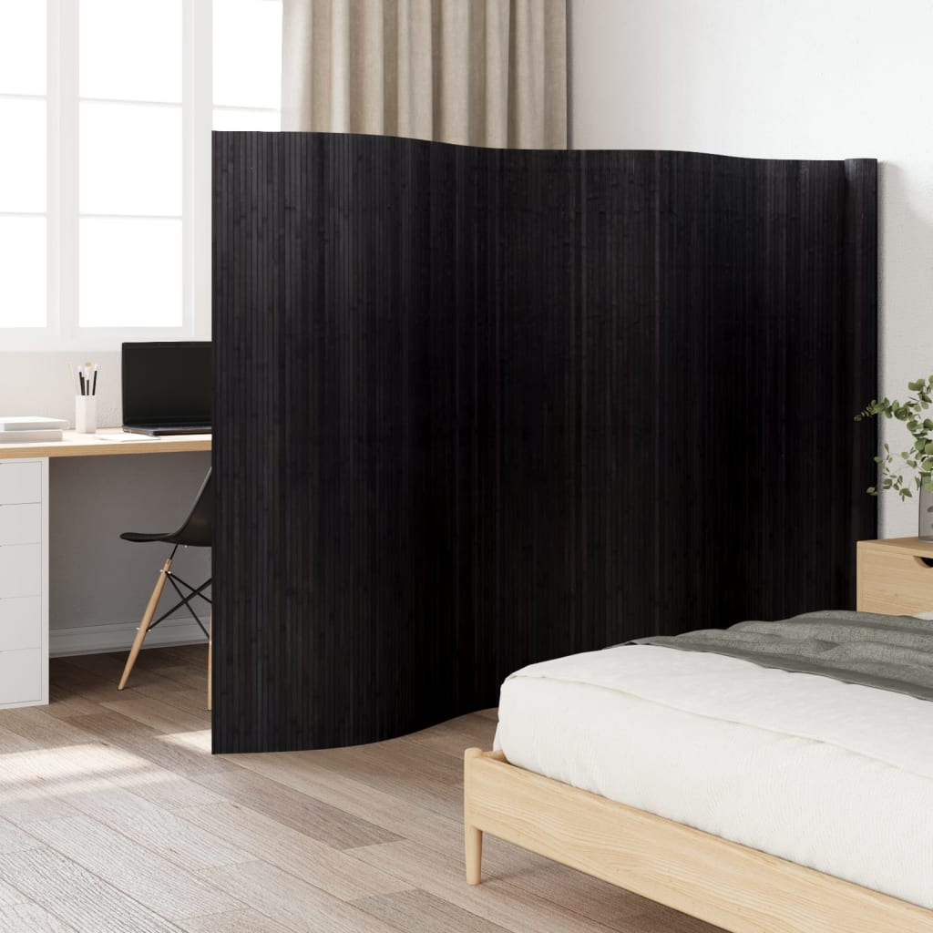 Room Divider Black Width 600 cm Height 165 cm Bamboo
