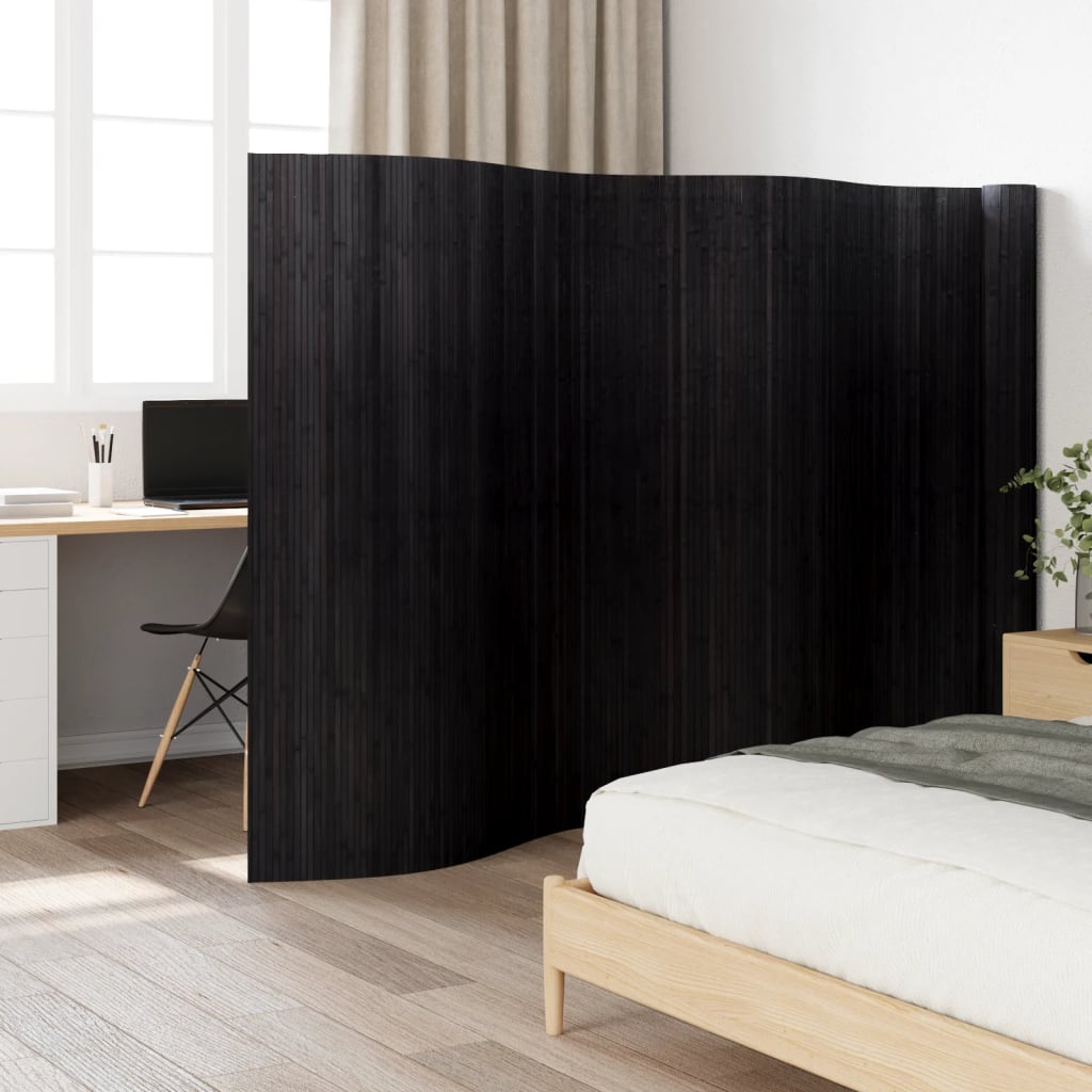 Room Divider Black Width 800 cm Height 165 cm Bamboo
