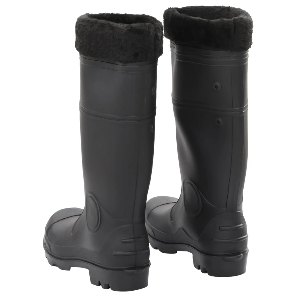 vidaXL Rian Boots with Removable Socks Black Size 38 PVC