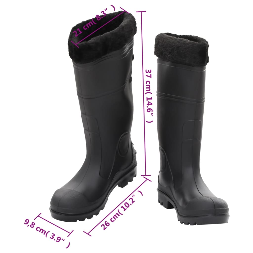 vidaXL Rian Boots with Removable Socks Black Size 38 PVC