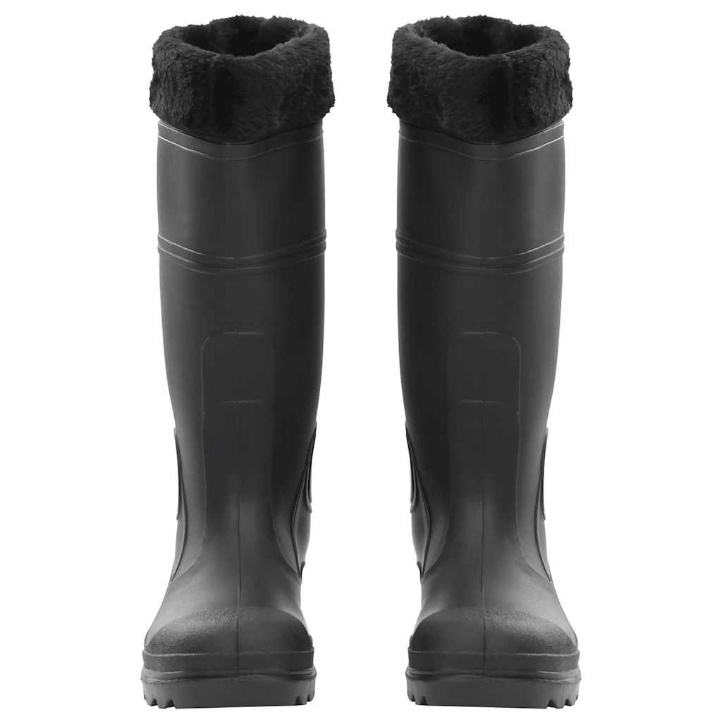 Rain Boots with Removable Socks Black Size 40 PVC
