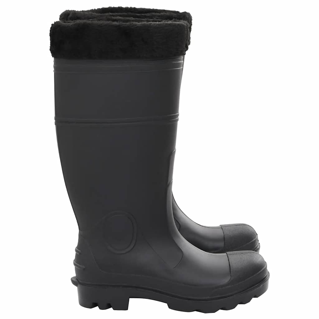Rain Boots with Removable Socks Black Size 40 PVC