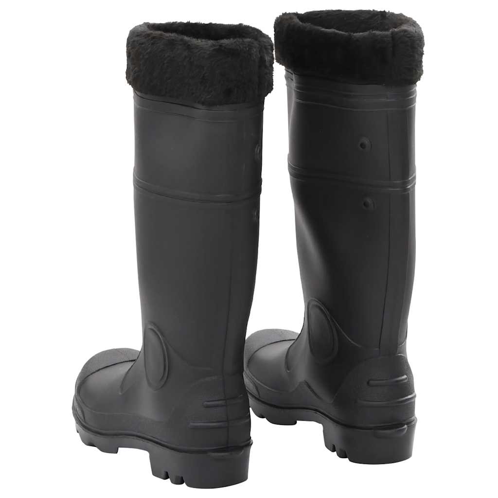 Rain Boots with Removable Socks Black Size 40 PVC
