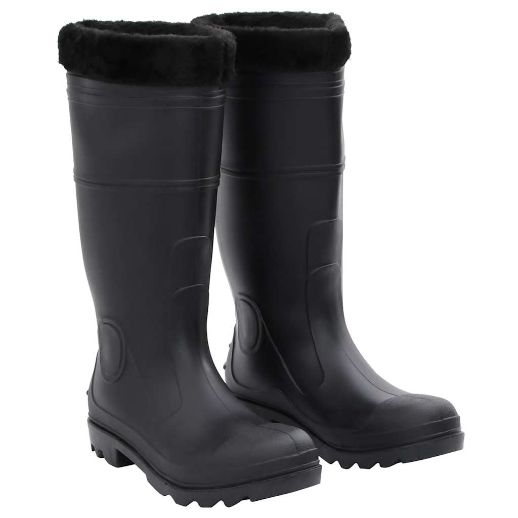 Rain Boots with Removable Socks Black Size 41 PVC