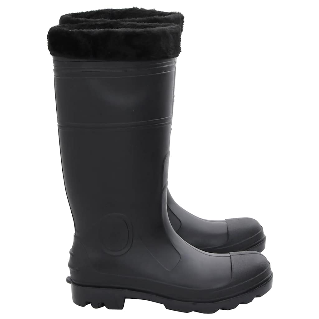 Rain Boots with Removable Socks Black Size 41 PVC