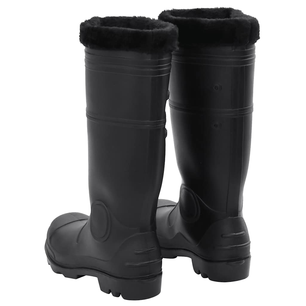 Rain Boots with Removable Socks Black Size 41 PVC