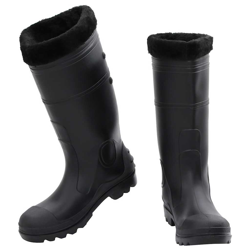 Rain Boots with Removable Socks Black Size 42 PVC