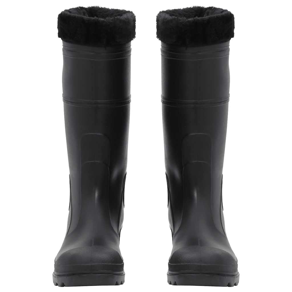 Rain Boots with Removable Socks Black Size 42 PVC