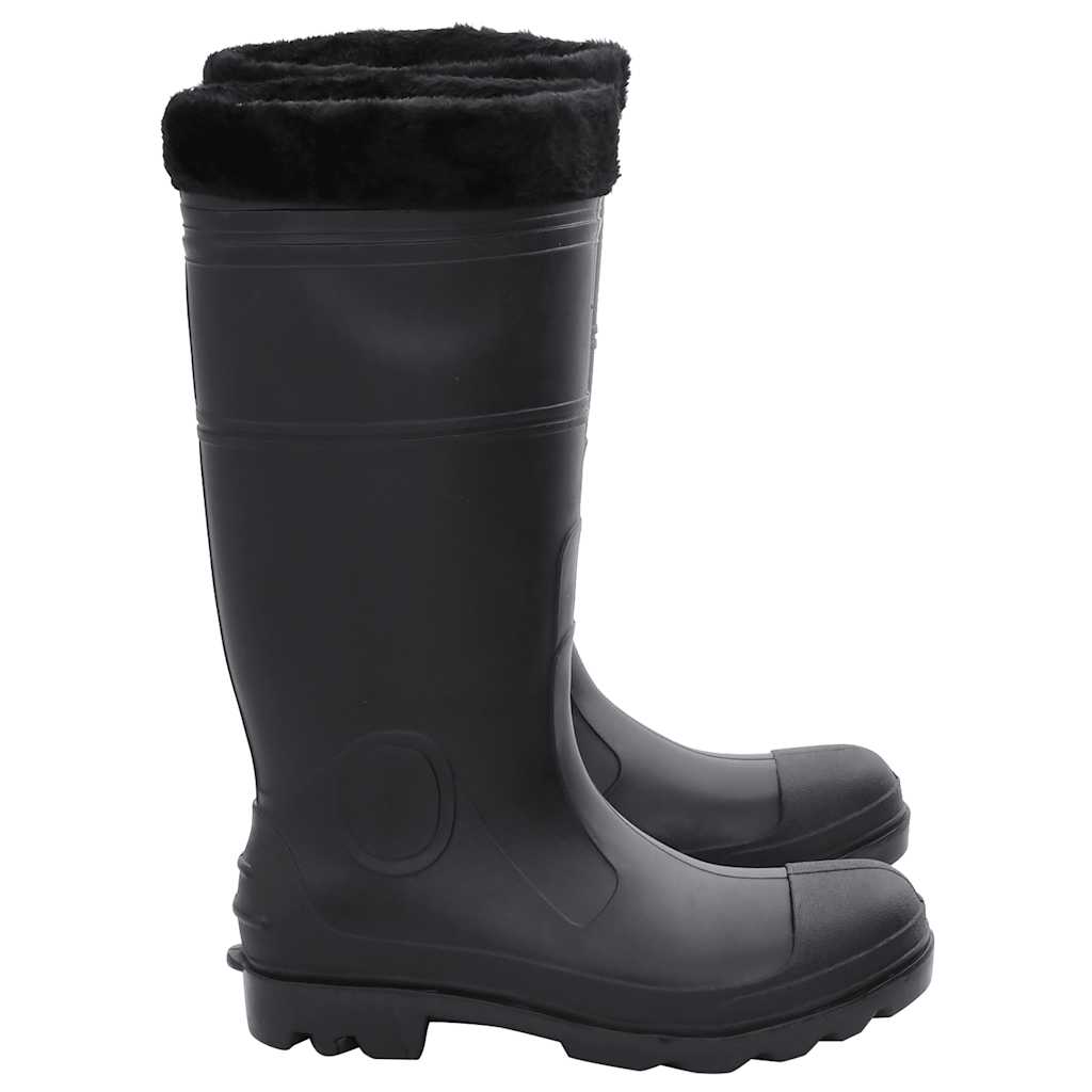 Rain Boots with Removable Socks Black Size 42 PVC
