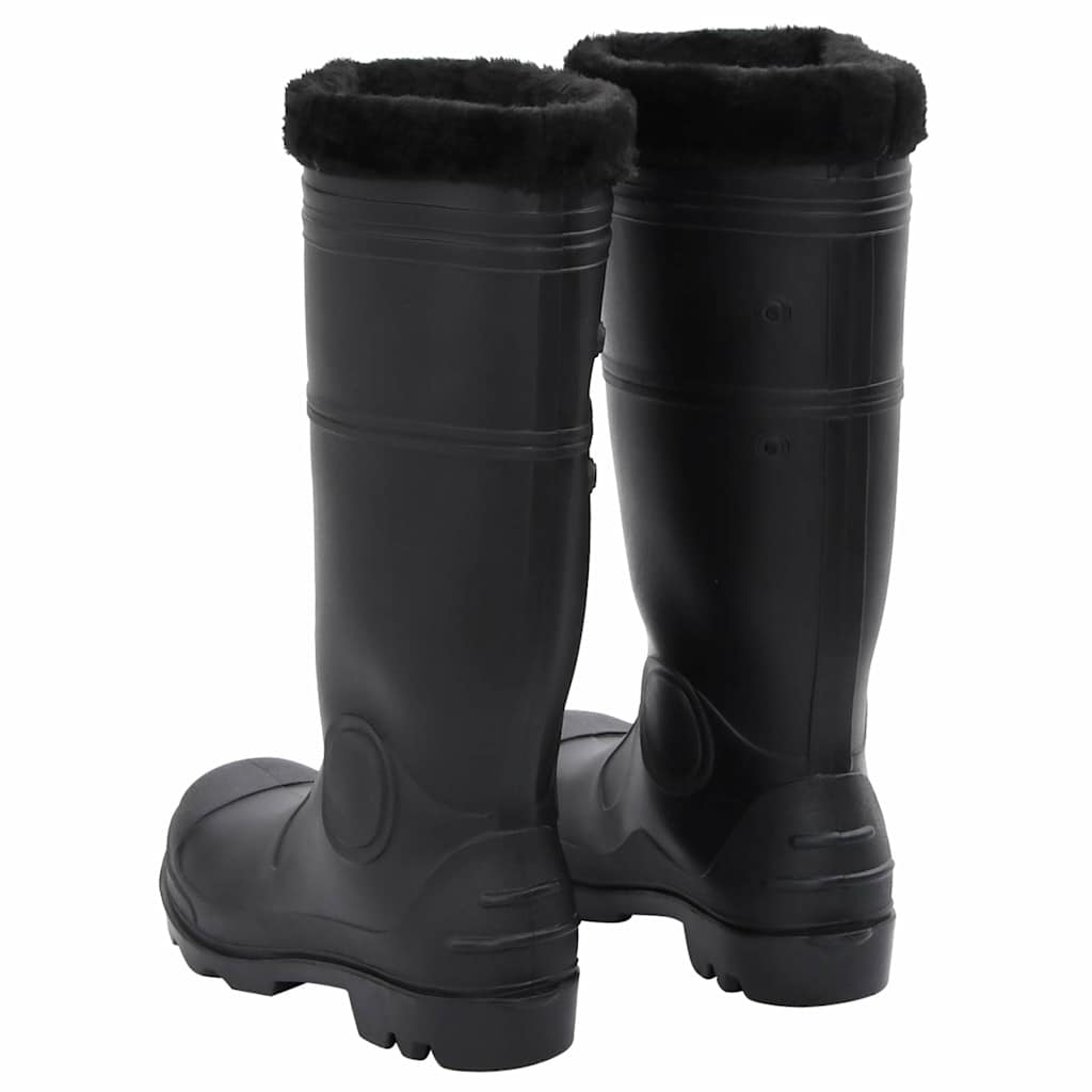 Rain Boots with Removable Socks Black Size 42 PVC
