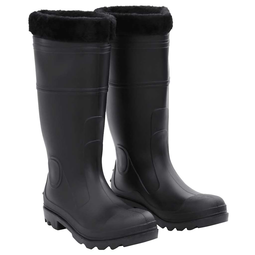 Rain Boots with Removable Socks Black Size 43 PVC