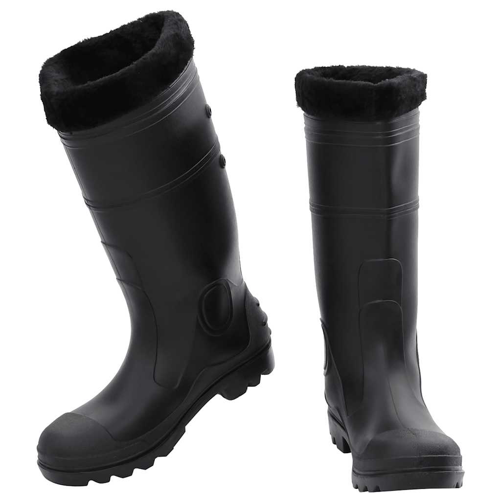 Rain Boots with Removable Socks Black Size 43 PVC