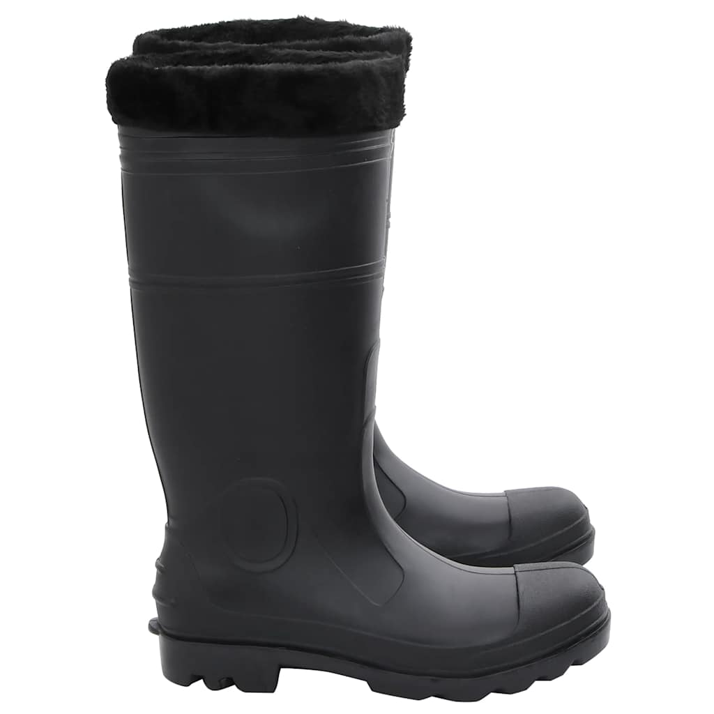 Rain Boots with Removable Socks Black Size 43 PVC