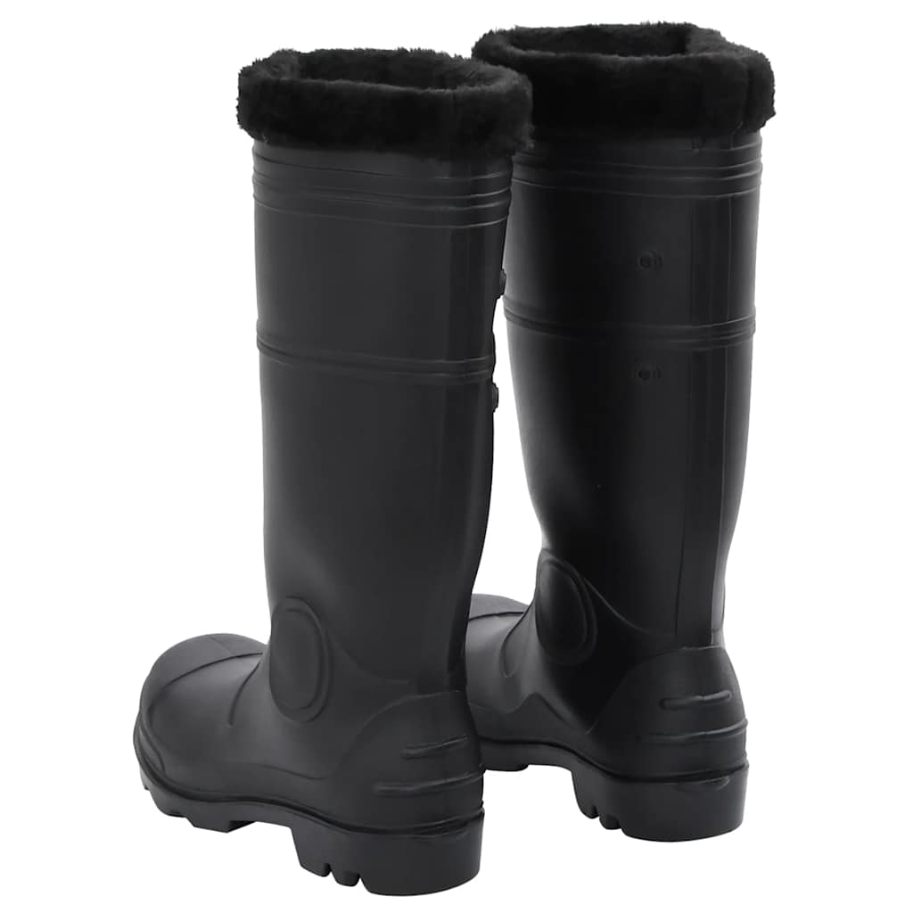 Rain Boots with Removable Socks Black Size 43 PVC