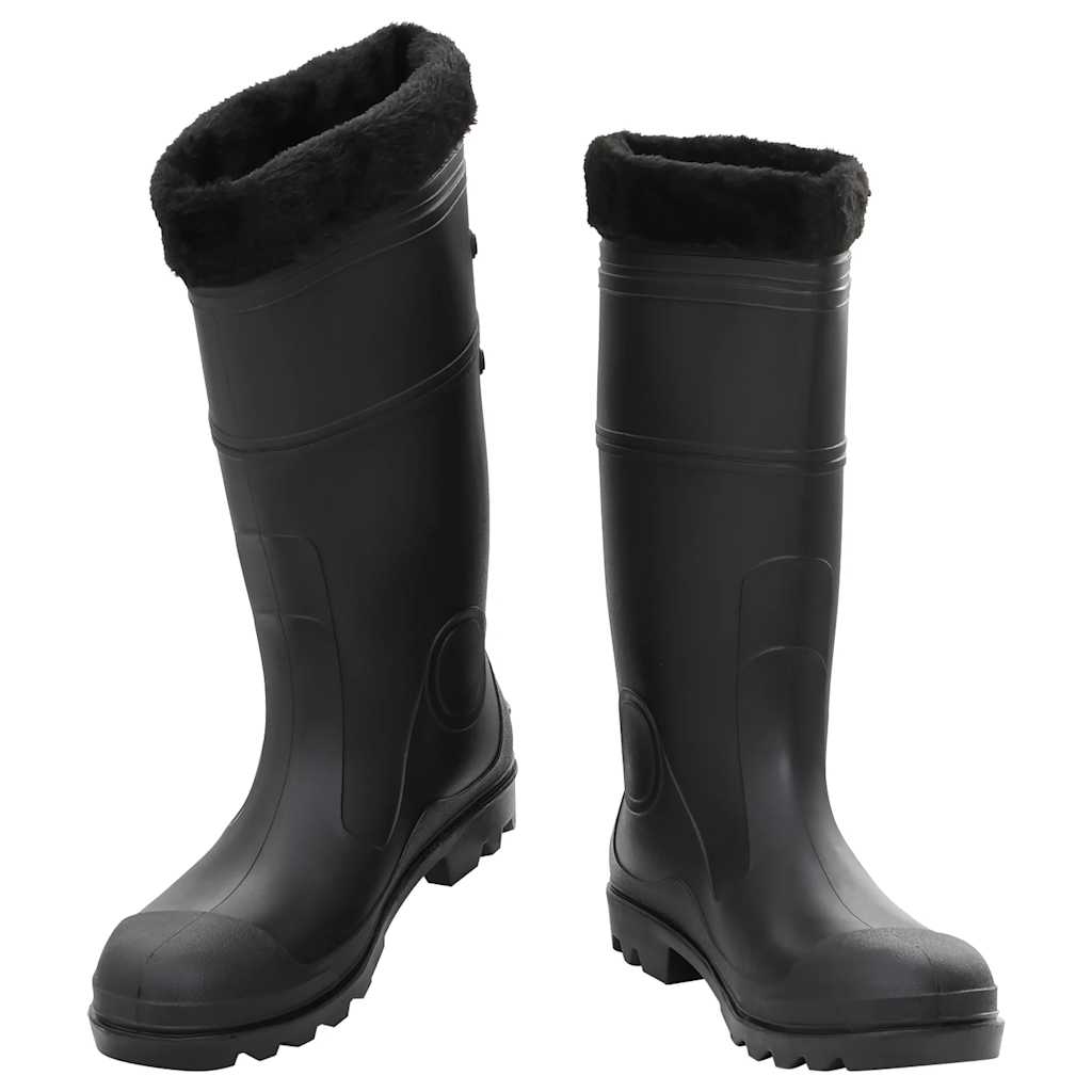 Rain Boots with Removable Socks Black Size 44 PVC