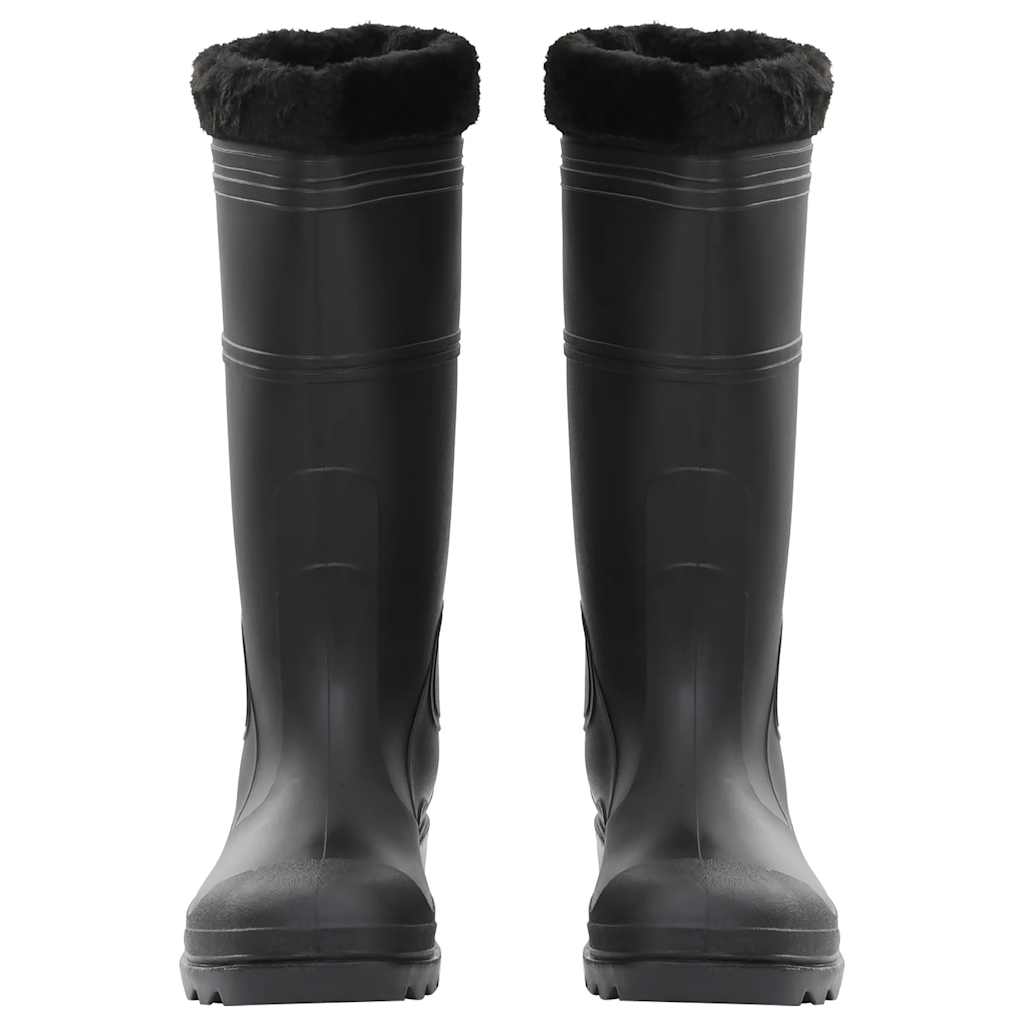 Rain Boots with Removable Socks Black Size 44 PVC