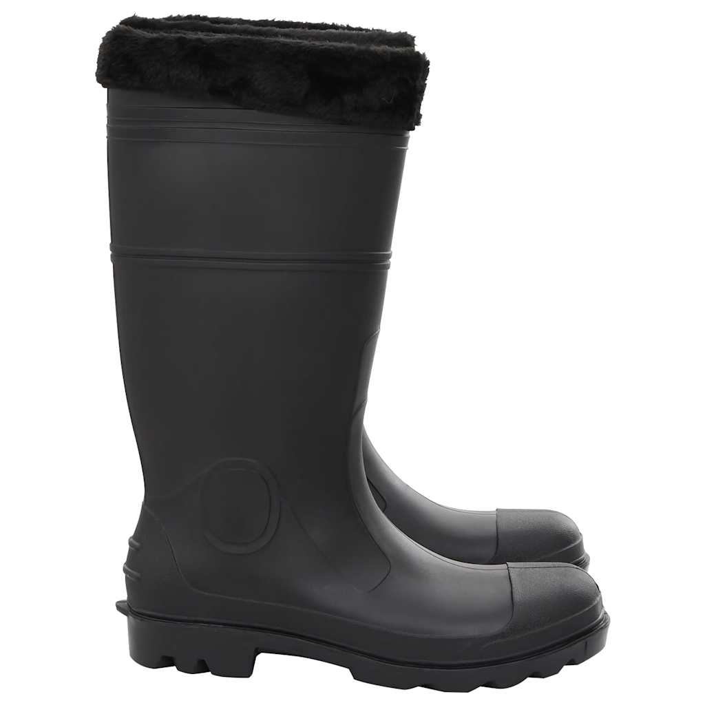 Rain Boots with Removable Socks Black Size 44 PVC