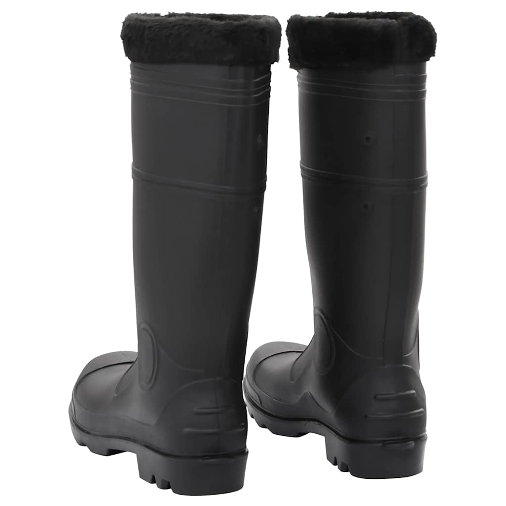 Rain Boots with Removable Socks Black Size 44 PVC